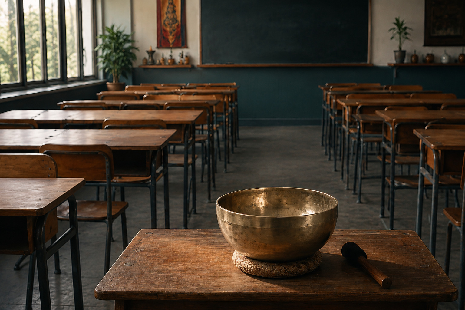 Kinder in einer Grundschulklasse während einer Klangstunde